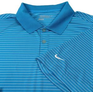 NIKE GOLF Tour Performance DRI-FIT Men’s Golf Polo Size XXL Blue Striped Shirt